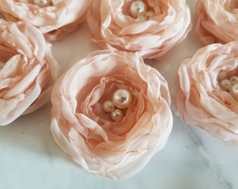 Upcycled fabric flowers