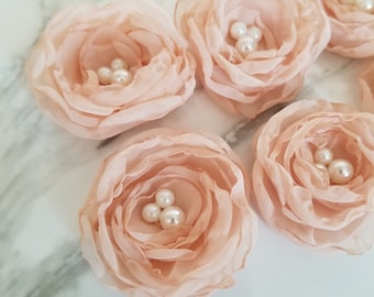 Upcycled fabric flowers