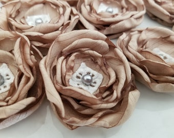 Upcycled fabric flowers