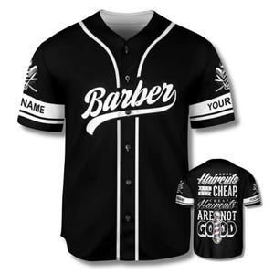Custom Barber Baseball Jersey – Personalized Barbershop Uniform