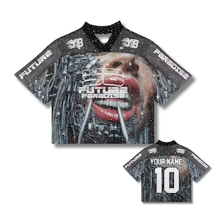 Top corto cyberpunk, camiseta de malla 3D, camiseta de fútbol con estampado urbano futurista