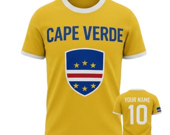 Camisa de futebol personalizada de Cabo Verde, camisa de torcedor de futebol personalizada