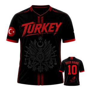 Türkei Hybrid Mesh Fußballtrikot, personalisiertes türkisches 3D-Shirt mit Namensnummer