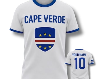 Koszulka piłkarska Cape Verde na zamówienie, spersonalizowana koszulka kibica piłki nożnej