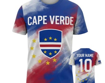 Camisa de futebol personalizada de Cabo Verde, camisa de torcedor de futebol personalizada