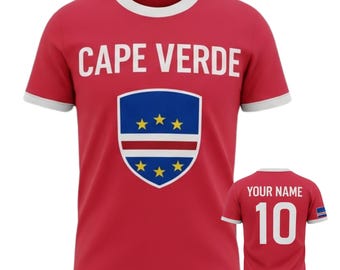 Camisa de futebol personalizada de Cabo Verde, camisa de torcedor de futebol personalizada