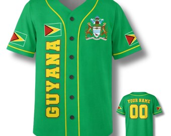 Spersonalizowana koszulka baseballowa Gujany, spersonalizowana koszulka kibica