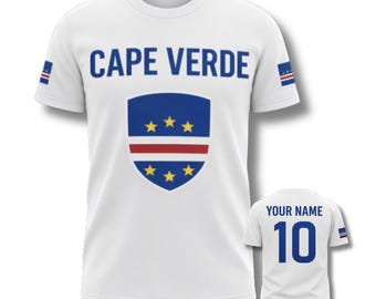 Camisa de futebol personalizada de Cabo Verde, camisa de torcedor de futebol personalizada