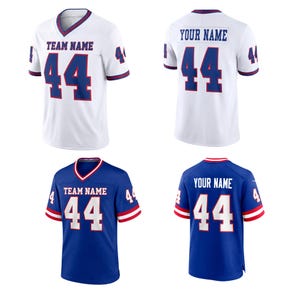 Camisa de futebol New York Hybrid Mesh com decote em V, nome personalizado e patch exclusivo.