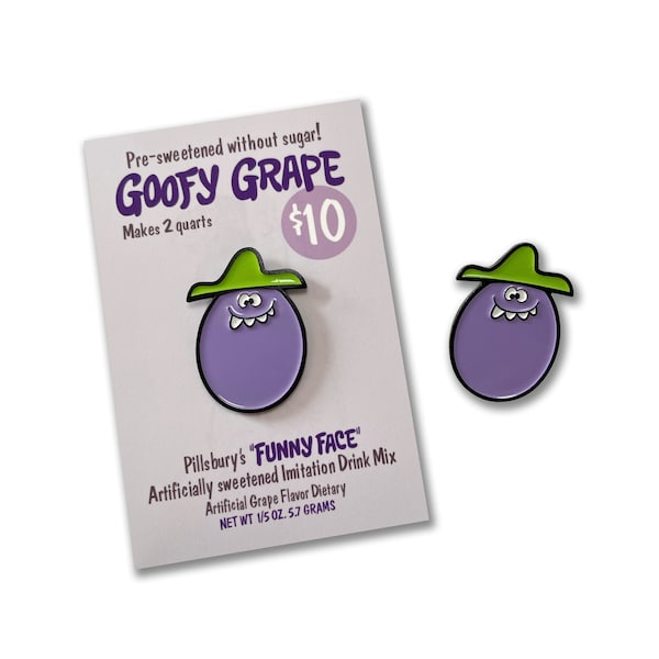 Lustiges Gesicht Drink Mix - Goofy Grape Pin