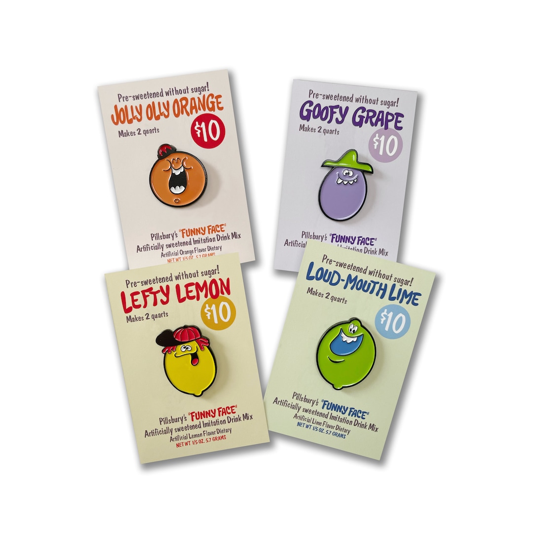 Funny Face Drink Mix Pin Set - Etsy