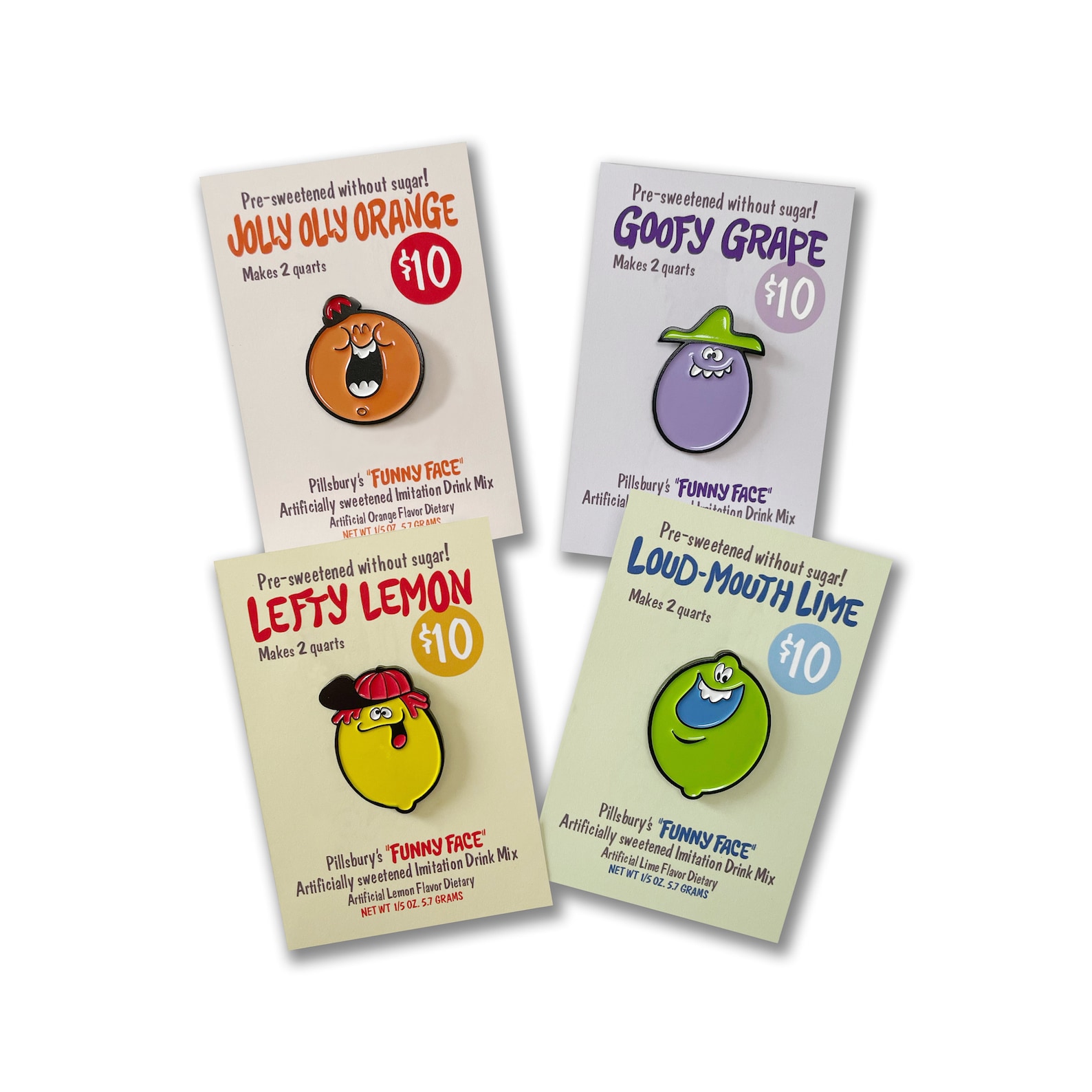 Funny Face Drink Mix Pin Set Etsy Funny face drink mix pin set etsy