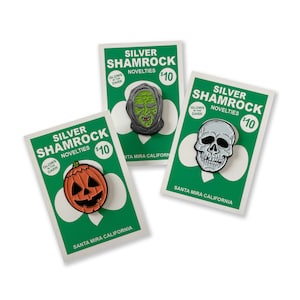 Silver Shamrock Glow in Dark pins