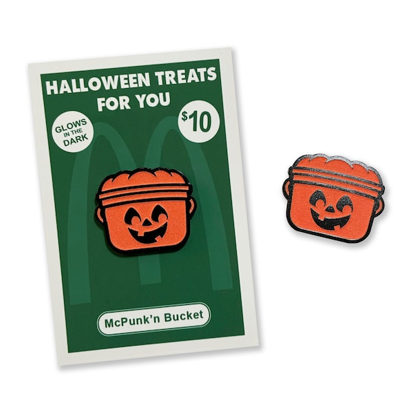 Glow in the Dark Pumpkin Bucket Pin