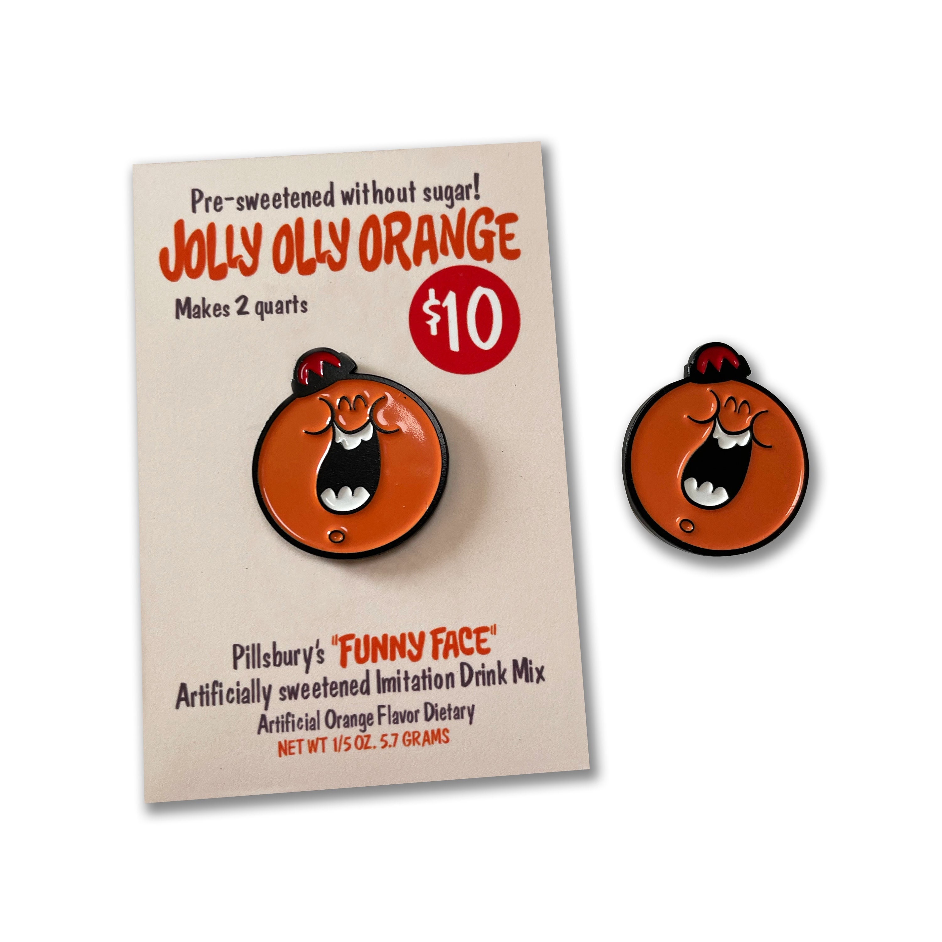 Funny Face Drink Mix - Jolly Olly Orange Pin - Etsy