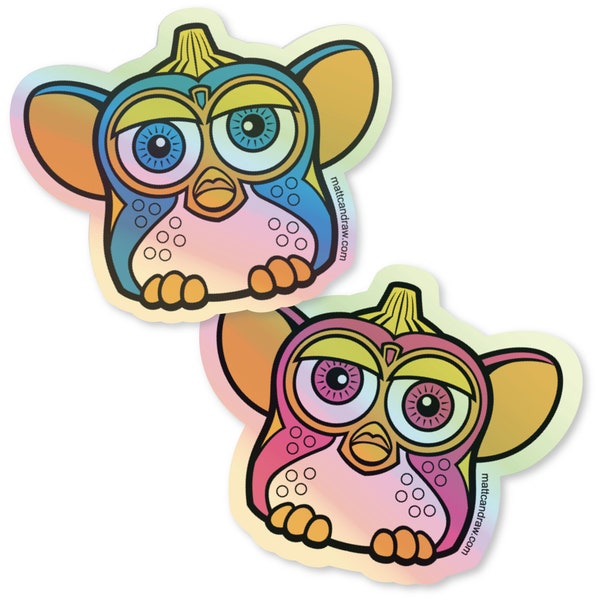 UnCut Gems Holographic Furby sticker 2 pack