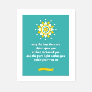 Yoga Art Print Kundalini yoga Sat Nam Love Long Time Sun Prayer, Mantra, Blessing image 1