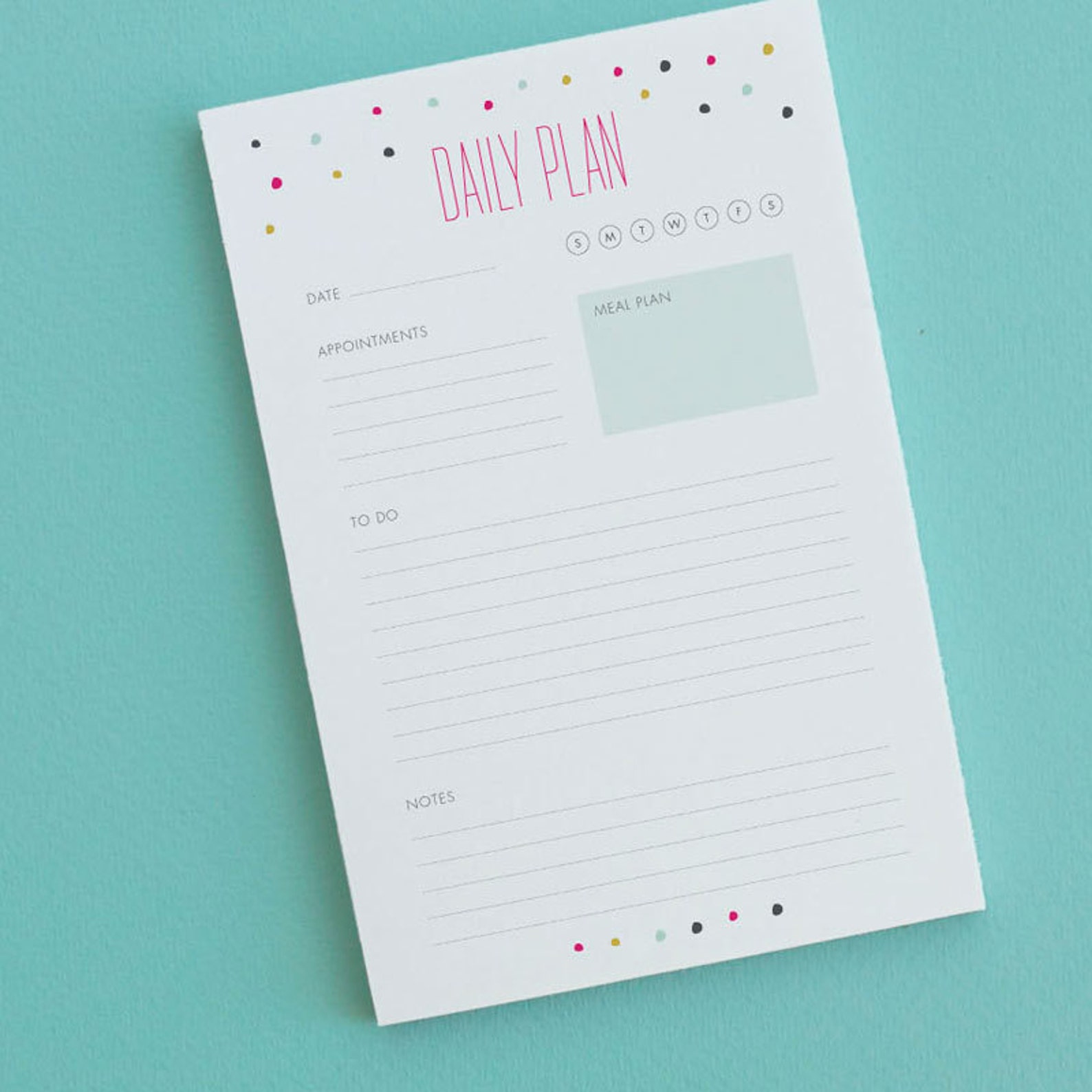 Daily Plan Note Pad Daily Planner Day Planner Notepad Etsy