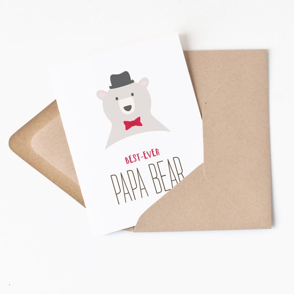 Father's Day Card | Best Ever Papa Bear Greeting Card | Card for Dad