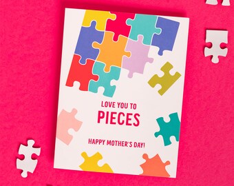 Mother's Day Card | Love You to Pieces | Puzzle lover | Card for Mom