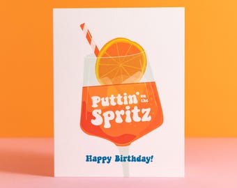 Aperol Spritz Birthday Card: Cocktail Greeting Card