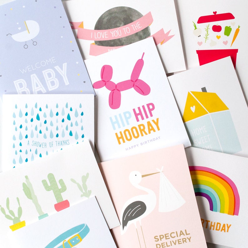 Greeting Card Grab Bag 10 assorted occasion cards Birthday, thank you, and everyday occasions FREE SHIPPING image 8