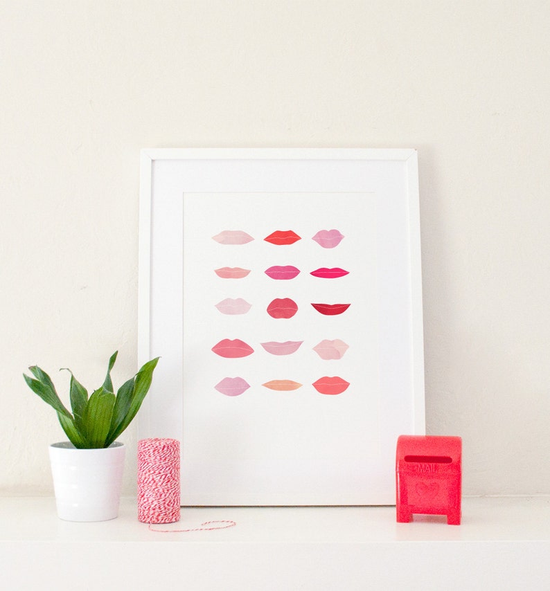 Beauty Obsessed Stylish Bathroom Decor Feminine Home Decor Lips Art Print