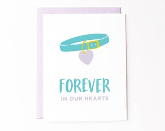 Pet Sympathy Card | Forever In Our Hearts Greeting Card | Pet Loss | Condolences