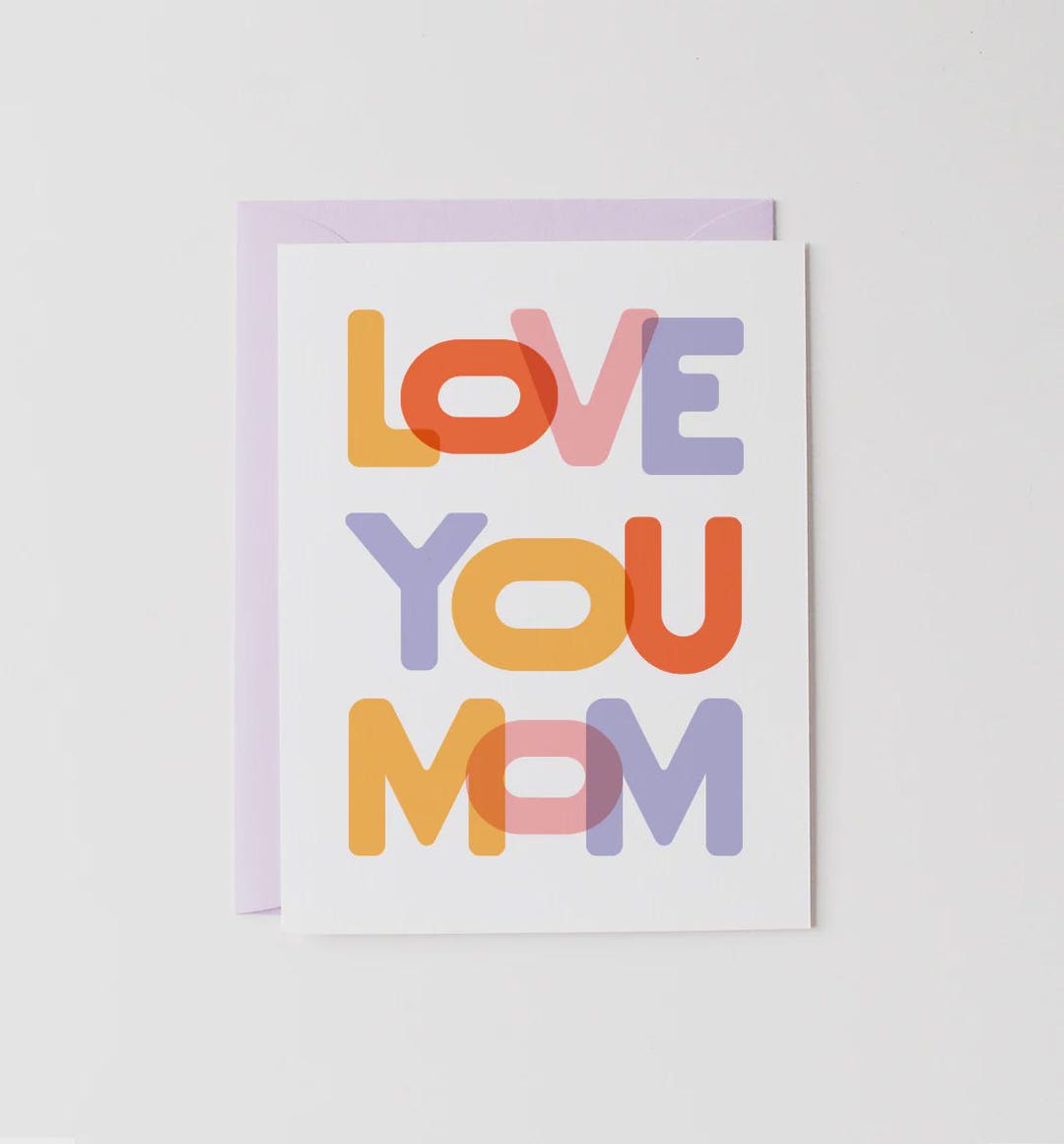 Love You Mom Greeting Card | Bold Colorful Mother's Day Card - Etsy