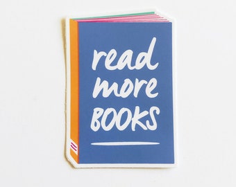 Read More Books sticker | Colorful die-cut vinyl | water bottle + laptop decal