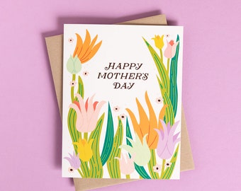Wild Tulips Mother's Day Card | Floral theme card for Mom
