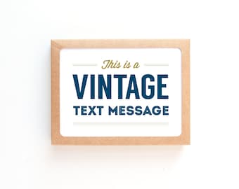 Vintage Text Message | All Occasion Greeting Card | Box Set of 8 | Funny + Humor | Just Because