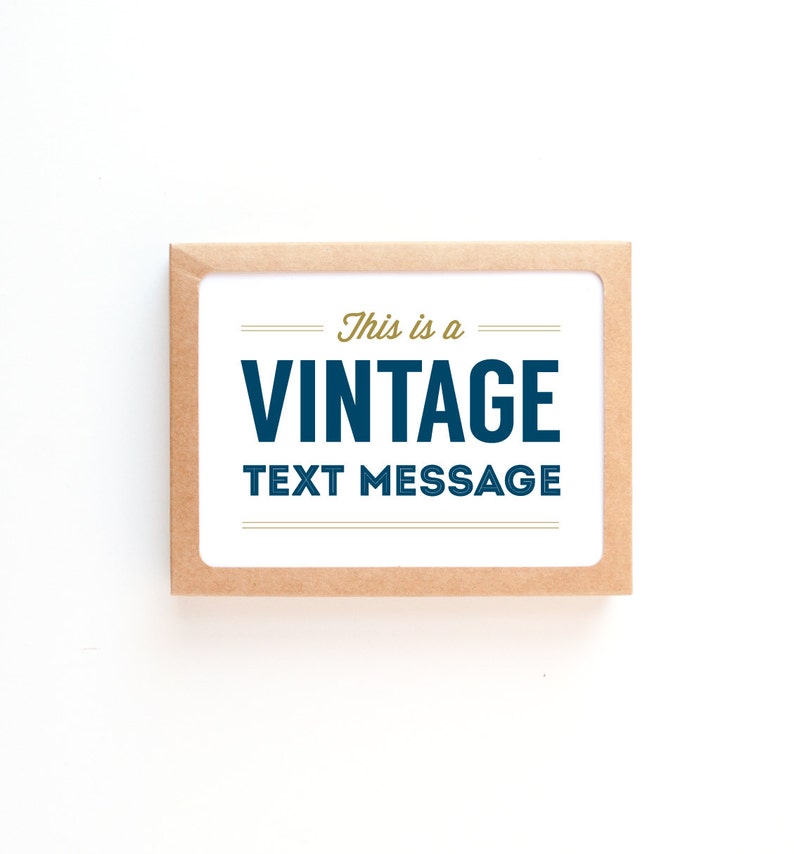 Vintage Text Message All Occasion Greeting Card Box Set of 8 Funny Humor Just Because image 1
