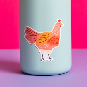 Chicken sticker | Colorful hen die-cut vinyl | water bottle + laptop decal