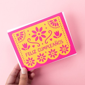 Papel Picado Cumpleaños Spanish Birthday Greeting Card