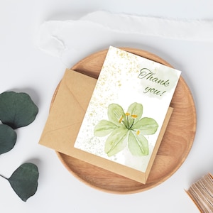 Fleurs roses à imprimer Merci ! Carte I Format A6 I Carte de voeux pliable I Canva Design I Fichier numérique I Téléchargement immédiat