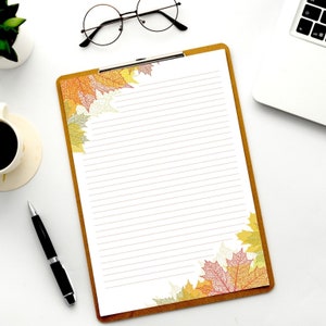 Otoño Otoño Hojas carta en blanco estacionaria / JW Carta Escritura Estacionaria / Descarga Instantánea