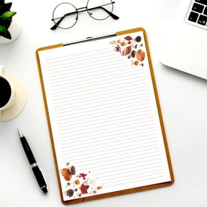 Otoño Otoño carta en blanco estacionaria / JW Carta Escritura Estacionaria / Descarga instantánea