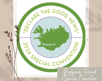 Special Convention 2024 JW Reykjavik Iceland Sticker Button Pin PREORDER