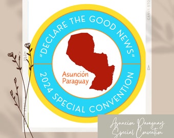 Special Convention 2024 JW Asuncion Paraguay Sticker Button Pin PREORDER