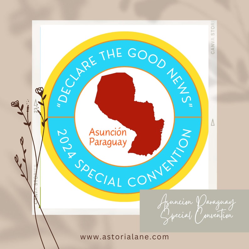 Special Convention 2024 JW Asuncion Paraguay Sticker Button Pin PREORDER image 1