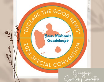 Special Convention 2024 JW Guadeloupe Sticker Button Pin PREORDER