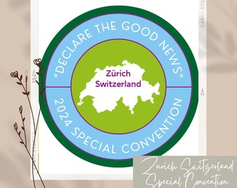 Special Convention 2024 JW Zurich Switzerland Sticker Button Pin PREORDER