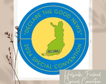 Special Convention 2024 JW Helsinki Finland Sticker Button Pin PREORDER