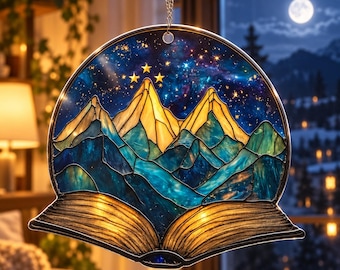 Night Court Acrylic Suncatcher, Fantasy Book Lover Gift, Night Court Window Hanging Ornament, Bookish Decor, Bookshelf Ornament, Reader Gift