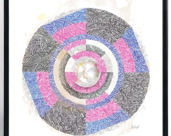 Hand-Drawn Mandala Art Print: Home Decor (PDF Download)