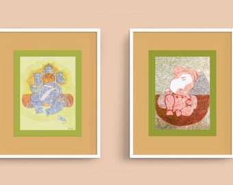 Ganesha Art Print Set: Classic Hindu Wall Decor (Digital Download)