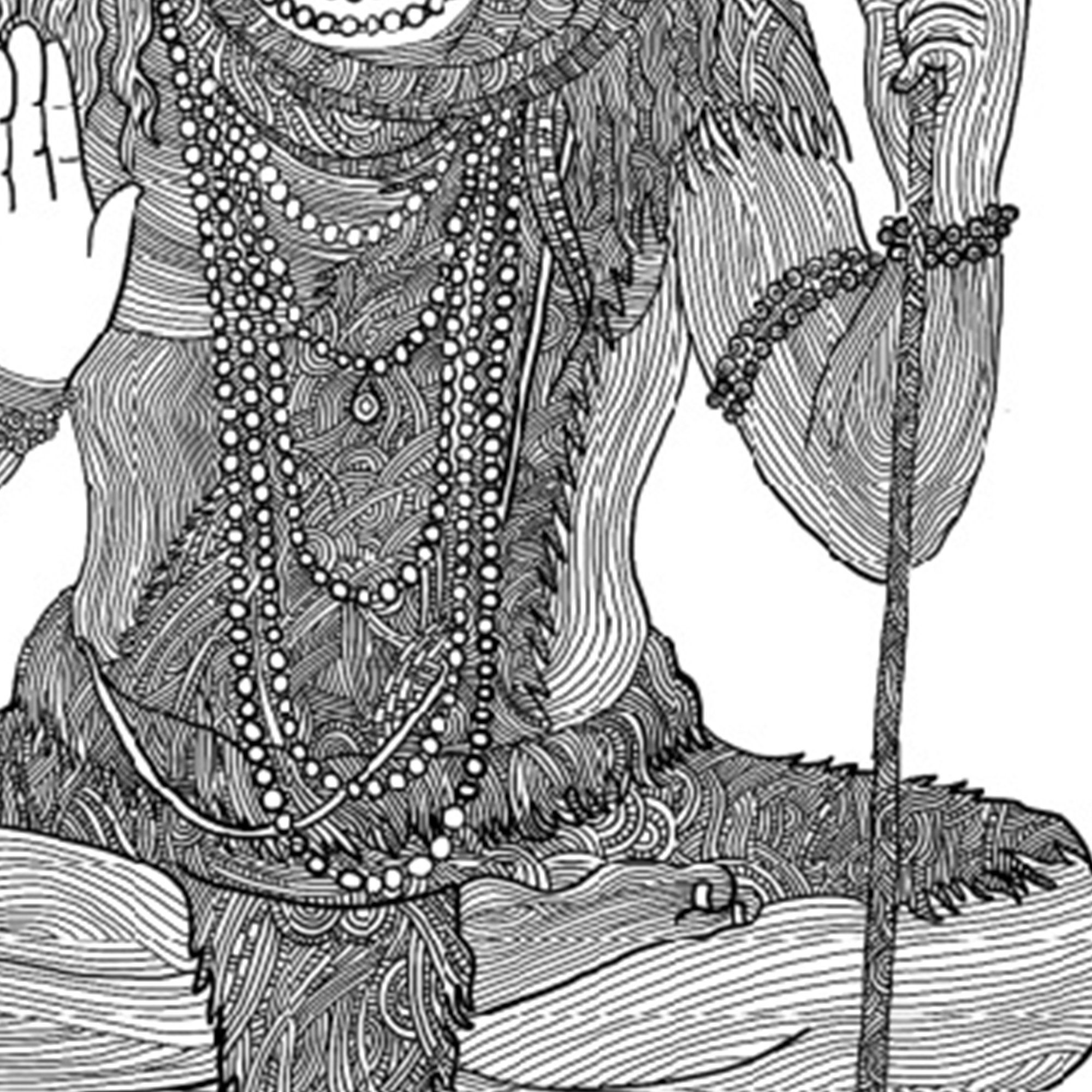 Lord Shiva meditating Shiva Line Art Poster Hindu Spiritual Etsy 日本