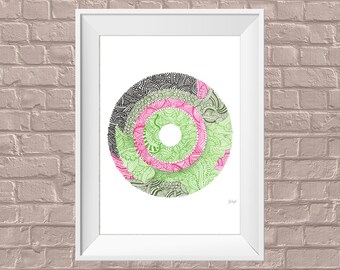 Hand-Drawn Mandala Art Print: Line Drawing (Digital Download)