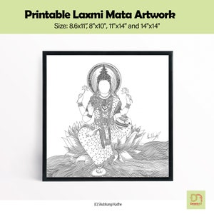 Shri Lakshmi Mata, Mother Laxmi, Contemporary Indian Art